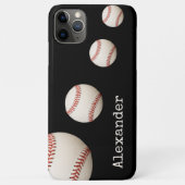 Coques Case-Mate iPhone Nom monogramme baseball sport noir (Dos)