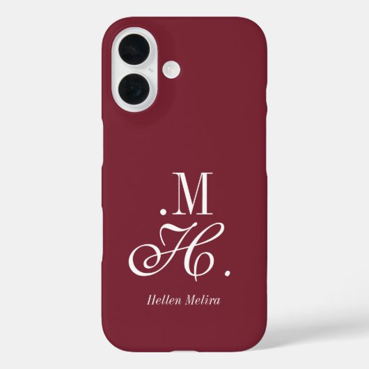 Coques Case-Mate iPhone Nom Monogramme Blanc Bourguignon Moderne (Verso)