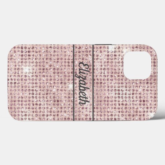 Coques Case-Mate iPhone Nom Monogramme Blush rose Diamond Study tendance (Verso (horizontal))