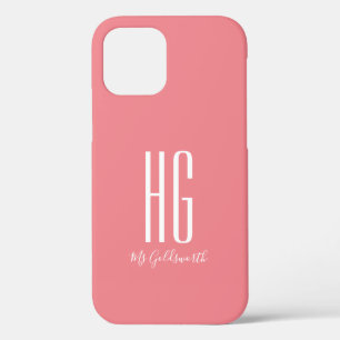 Case-Mate iPhone Case Nom Monogramme Chic Rose Corail