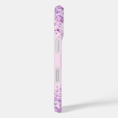 Coques Case-Mate iPhone Nom monogramme de confetti rose pourpre (Verso / Droite)