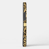 Coques Case-Mate iPhone Nom Monogramme Imprimé Léopard Noir Or Cheetah (Verso / Droite)