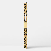 Coques Case-Mate iPhone Nom Monogramme Imprimé Léopard Noir Or Guépard  (Verso / Droite)