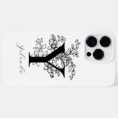Coques Case-Mate iPhone Nom monogramme lettre botanique Y (Verso (horizontal))
