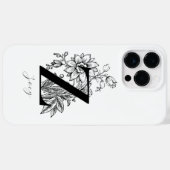 Coques Case-Mate iPhone Nom monogramme lettre botanique Z (Verso (horizontal))