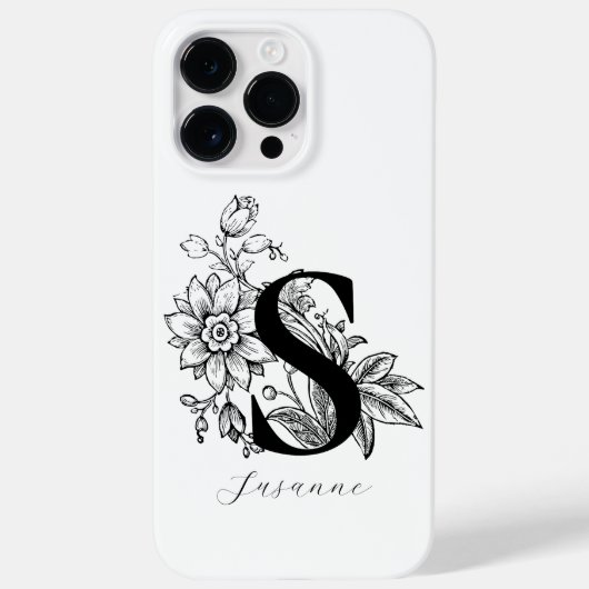 Coques Case-Mate iPhone Nom monogramme lettre S botanique    (Verso)
