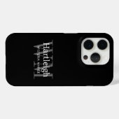 Coques Case-Mate iPhone Nom Monogramme Moderne Noir Gris Blanc (Verso (horizontal))