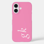 Coques Case-Mate iPhone Nom Monogramme Moderne Rose Blanc (Verso)
