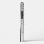 Coques Case-Mate iPhone Nom Monogramme Pailleté Argent Féminin (Verso / Droite)