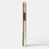 Coques Case-Mate iPhone Nom Monogramme Pailleté Doré Féminin (Verso / Droite)