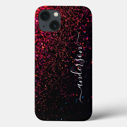 Coques Case-Mate iPhone Nom monogrammé pailleté élégant (Verso)