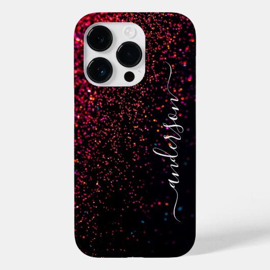 Coques Case-Mate iPhone Nom monogrammé pailleté élégant (Verso)