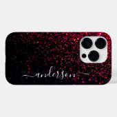 Coques Case-Mate iPhone Nom monogrammé pailleté élégant (Verso (horizontal))