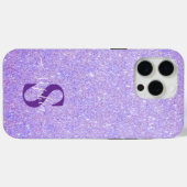 Coques Case-Mate iPhone Nom monogrammé pailleté élégant (Verso (horizontal))