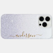 Coques Case-Mate iPhone Nom monogrammé pailleté élégant (Verso (horizontal))