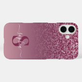 Coques Case-Mate iPhone Nom monogrammé pailleté élégant (Verso (horizontal))