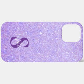 Coques Case-Mate iPhone Nom monogrammé pailleté élégant (Verso / Droite)