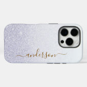 Coques Case-Mate iPhone Nom monogrammé pailleté élégant (Verso (horizontal))