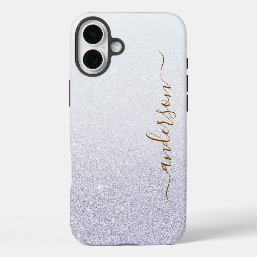 Coques Case-Mate iPhone Nom monogrammé pailleté élégant (Verso)