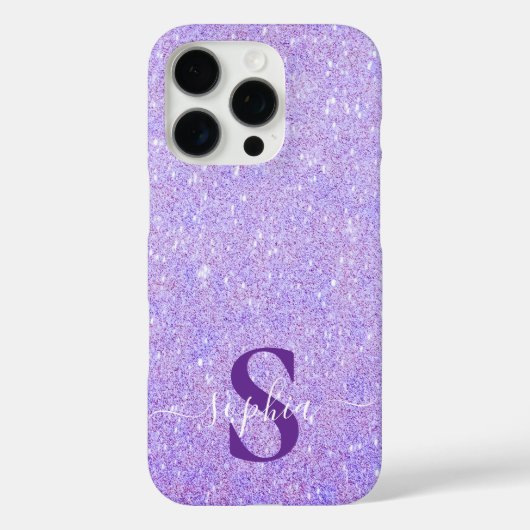 Coques Case-Mate iPhone Nom monogrammé pailleté élégant (Verso)