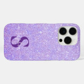 Coques Case-Mate iPhone Nom monogrammé pailleté élégant (Verso (horizontal))