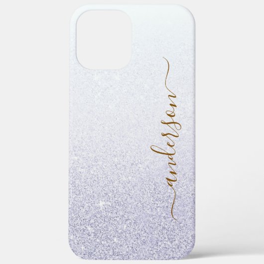 Coques Case-Mate iPhone Nom monogrammé pailleté élégant (Verso)