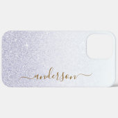 Coques Case-Mate iPhone Nom monogrammé pailleté élégant (Verso / Droite)