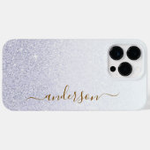 Coques Case-Mate iPhone Nom monogrammé pailleté élégant (Verso (horizontal))