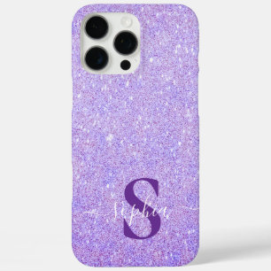 Coques iPhone 16 Pro Max Nom monogrammé pailleté élégant