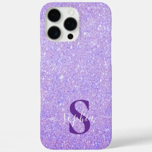 Coques Case-Mate iPhone Nom monogrammé pailleté élégant (Verso)