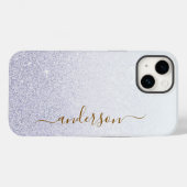 Coques Case-Mate iPhone Nom monogrammé pailleté élégant (Verso (horizontal))