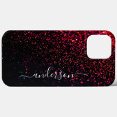 Coques Case-Mate iPhone Nom monogrammé pailleté élégant (Verso (horizontal))