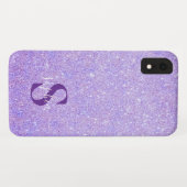 Coques Case-Mate iPhone Nom monogrammé pailleté élégant (Dos (Horizontal))
