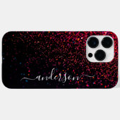 Coques Case-Mate iPhone Nom monogrammé pailleté élégant (Verso (horizontal))