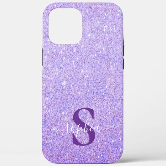Coques Case-Mate iPhone Nom monogrammé pailleté élégant (Verso)