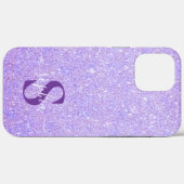 Coques Case-Mate iPhone Nom monogrammé pailleté élégant (Verso (horizontal))