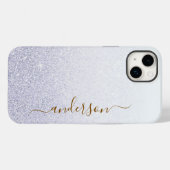 Coques Case-Mate iPhone Nom monogrammé pailleté élégant (Verso (horizontal))