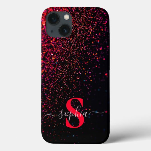 Coques Case-Mate iPhone Nom monogrammé pailleté élégant (Verso)