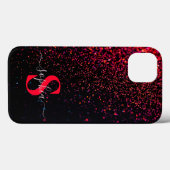 Coques Case-Mate iPhone Nom monogrammé pailleté élégant (Verso (horizontal))