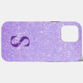 Coques Case-Mate iPhone Nom monogrammé pailleté élégant (Verso (horizontal))