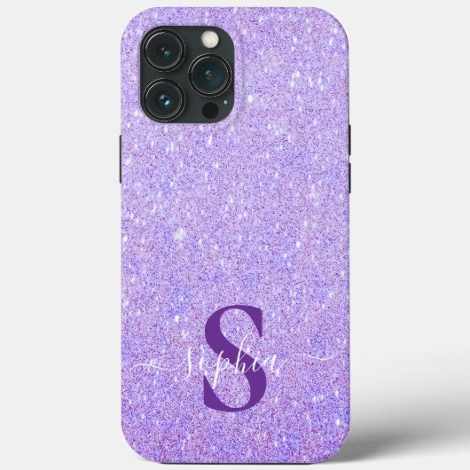 Coques Case-Mate iPhone Nom monogrammé pailleté élégant (Verso)