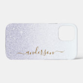 Coques Case-Mate iPhone Nom monogrammé pailleté élégant (Verso (horizontal))