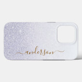 Coques Case-Mate iPhone Nom monogrammé pailleté élégant (Verso (horizontal))
