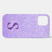 Coques Case-Mate iPhone Nom monogrammé pailleté élégant (Verso (horizontal))