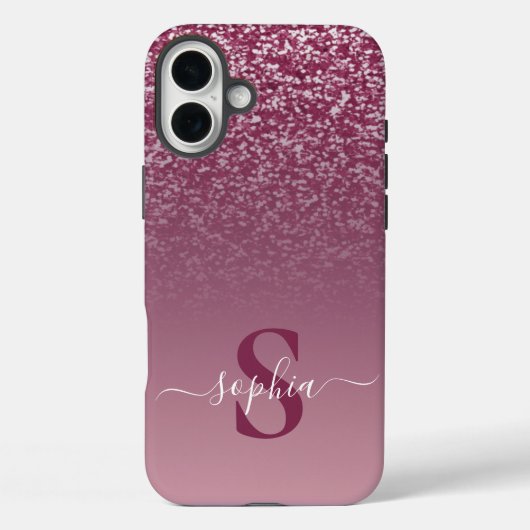 Coques Case-Mate iPhone Nom monogrammé pailleté élégant (Verso)