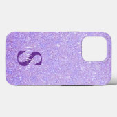 Coques Case-Mate iPhone Nom monogrammé pailleté élégant (Verso (horizontal))