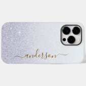 Coques Case-Mate iPhone Nom monogrammé pailleté élégant (Verso (horizontal))
