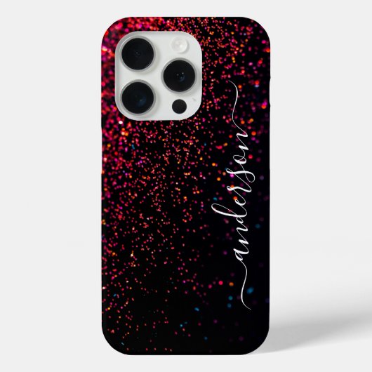 Coques Case-Mate iPhone Nom monogrammé pailleté élégant (Verso)