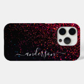 Coques Case-Mate iPhone Nom monogrammé pailleté élégant (Verso (horizontal))