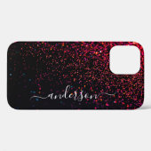 Coques Case-Mate iPhone Nom monogrammé pailleté élégant (Verso (horizontal))